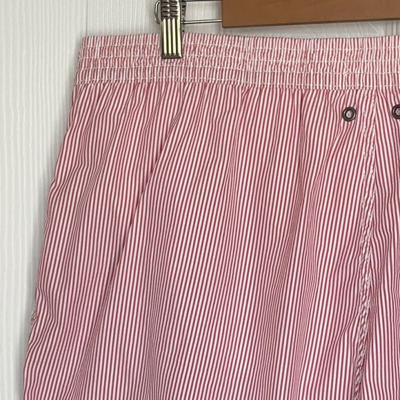 Trunks Surf Swim Co Mens XXL Red White Striped Seersucker Swim Board Shorts - Picture 14 of 16